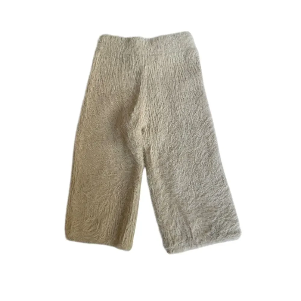 Rylee + Cru Girls Cream Fuzzy Knit Lounge Set Size 2-3 Y